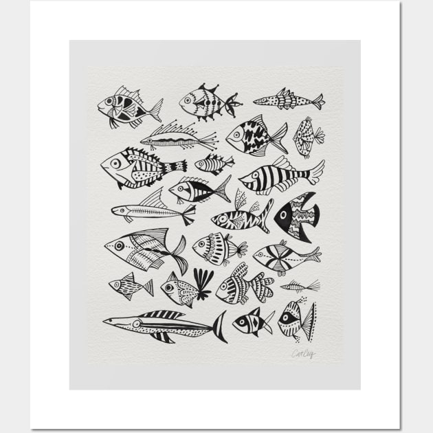 fish inkings black Wall Art by CatCoq